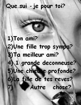 alors je suis quoi pour toi??